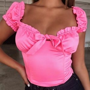 I am Gia pink corset top
